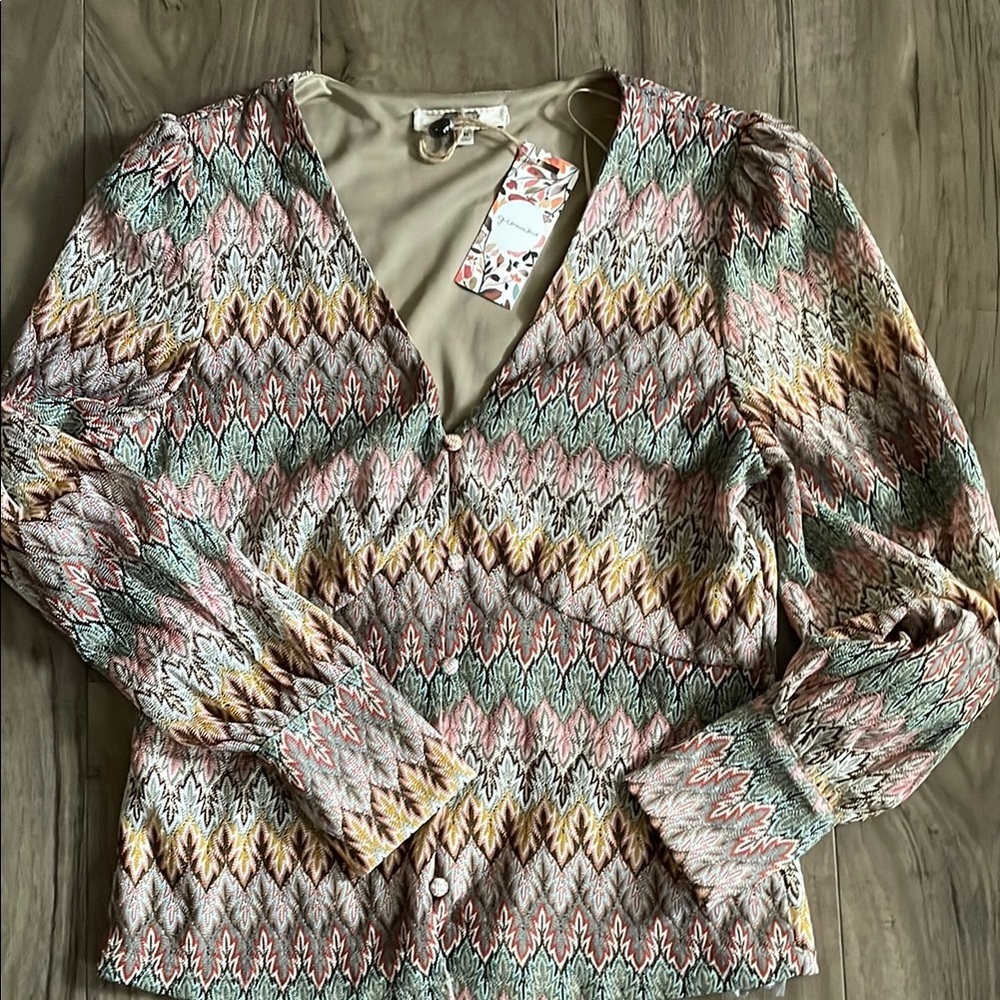 Gimmicks by BKE Multicolor Patterned Blouse